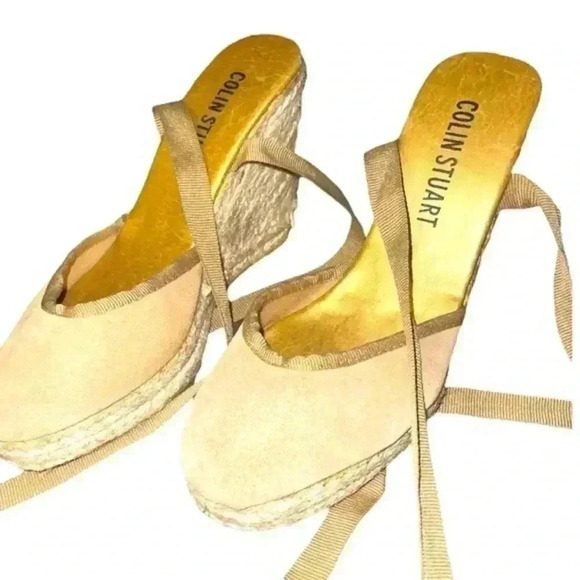 COLIN STUART WEDGES WITH ANKLE RIBBON - Picture 1 of 6